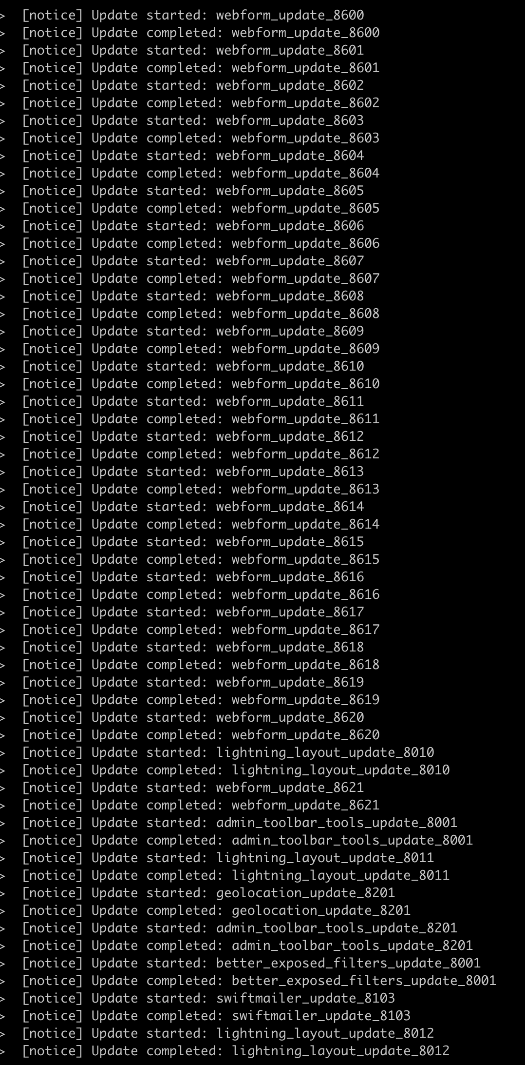 Database update result 1